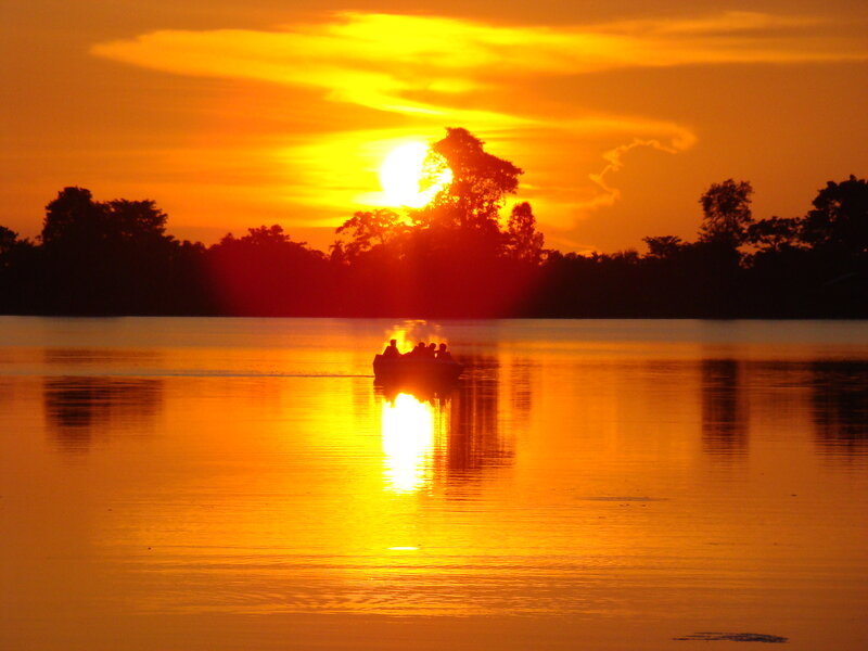 Silhouette Boat on Lake