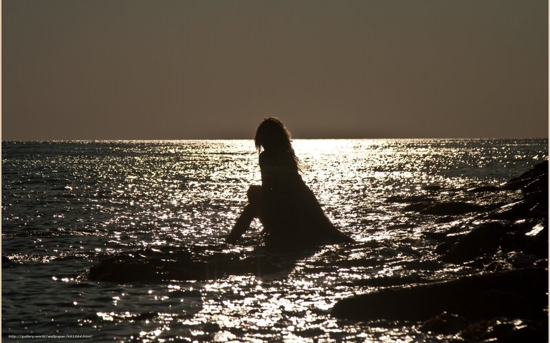 Silhouette by the sea