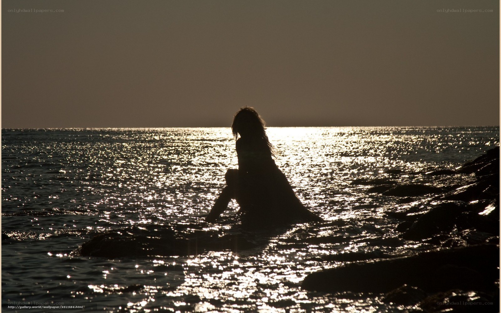 Silhouette by the sea