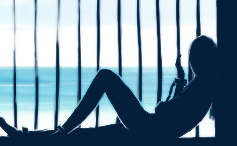 silhouette by the window