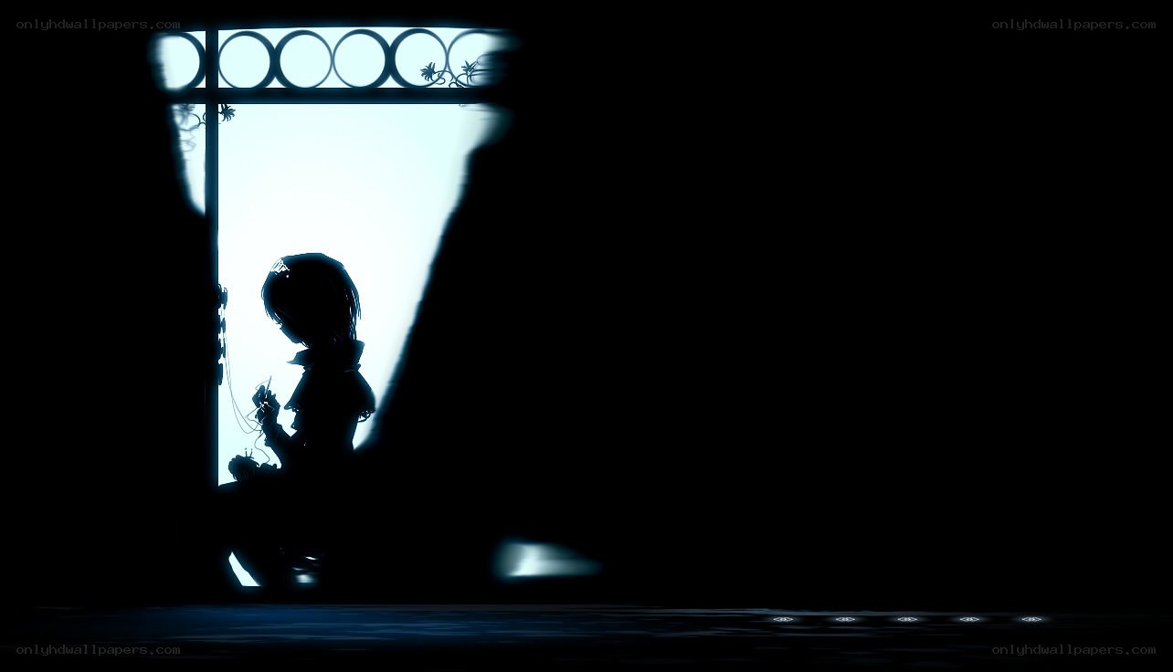silhouette by window
