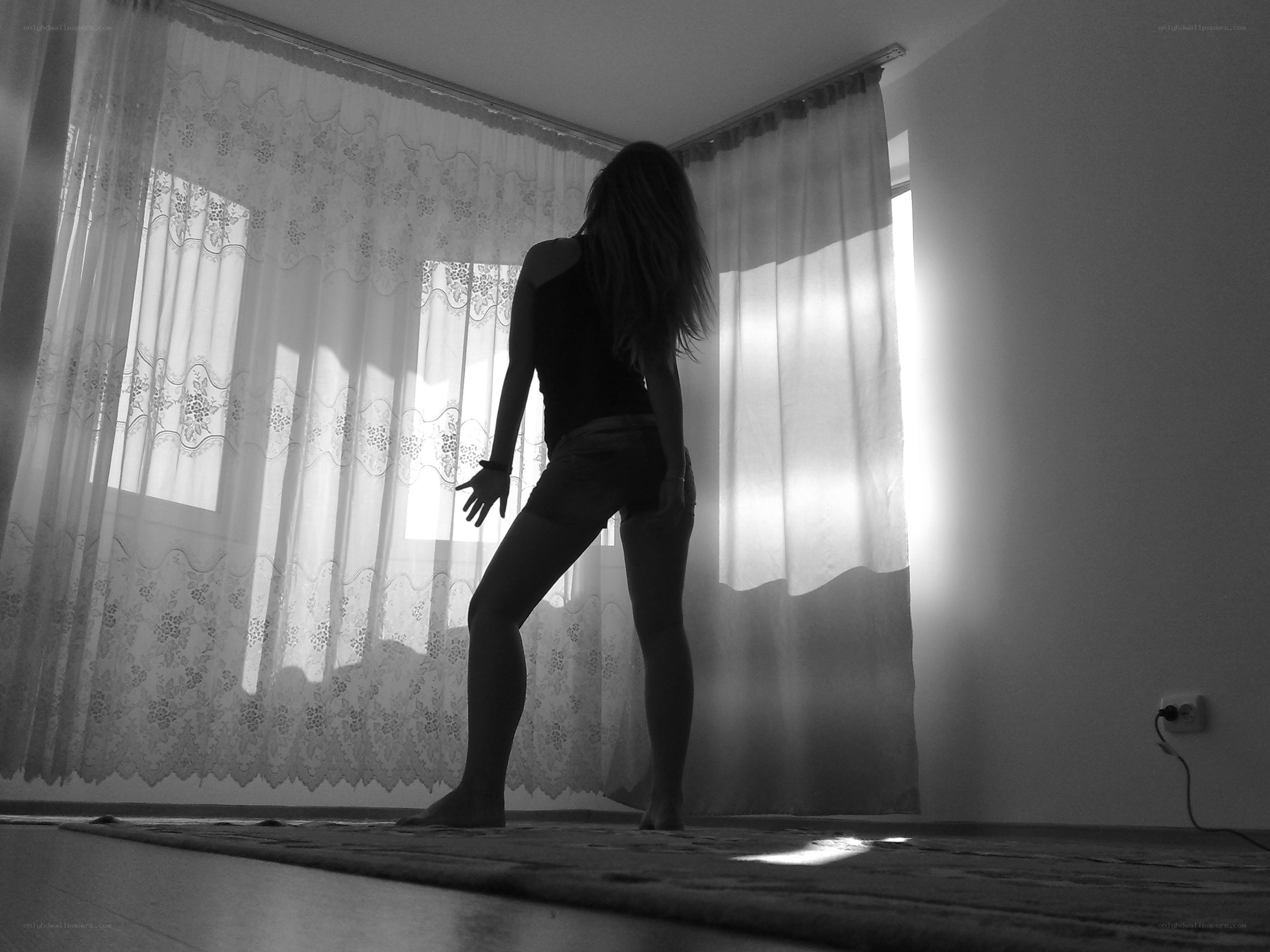 silhouette by window light