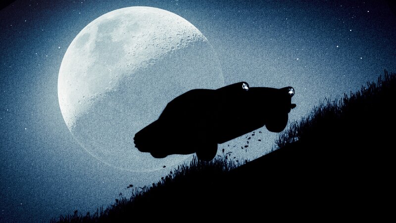 Silhouette Car on Hill