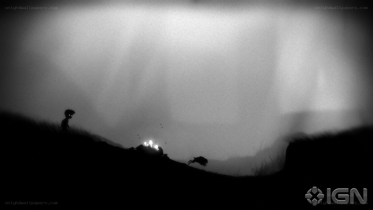 Silhouette character in dark landscape