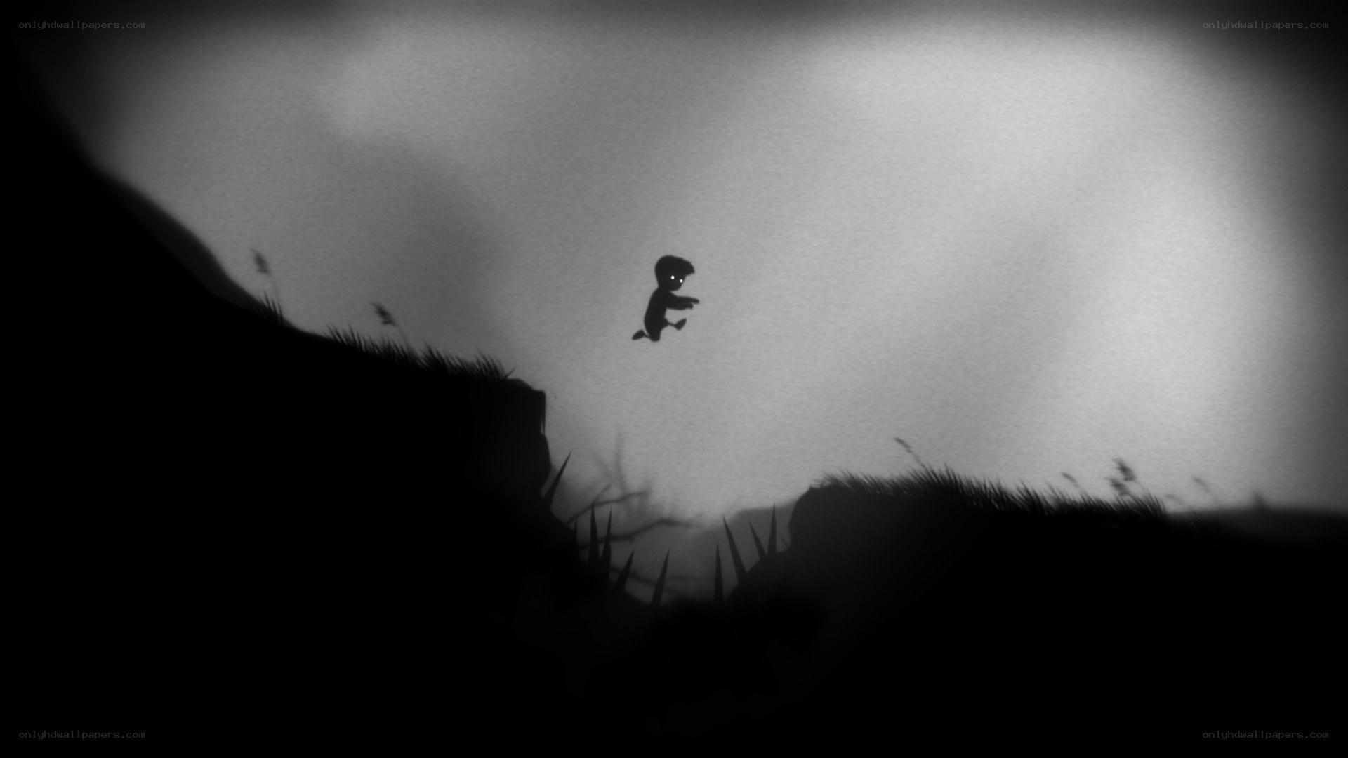 Silhouette character jumping