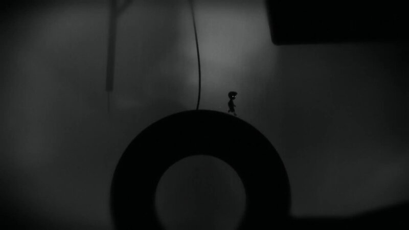 Silhouette character on a platform