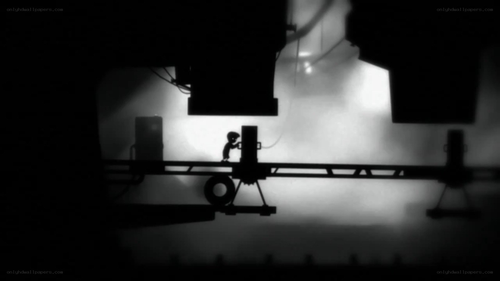 Silhouette character on platform