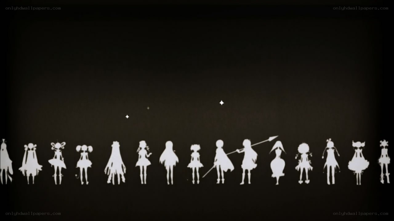silhouette characters in a line