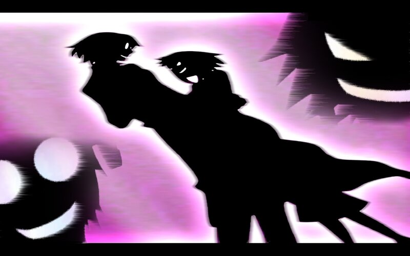 silhouette characters in action