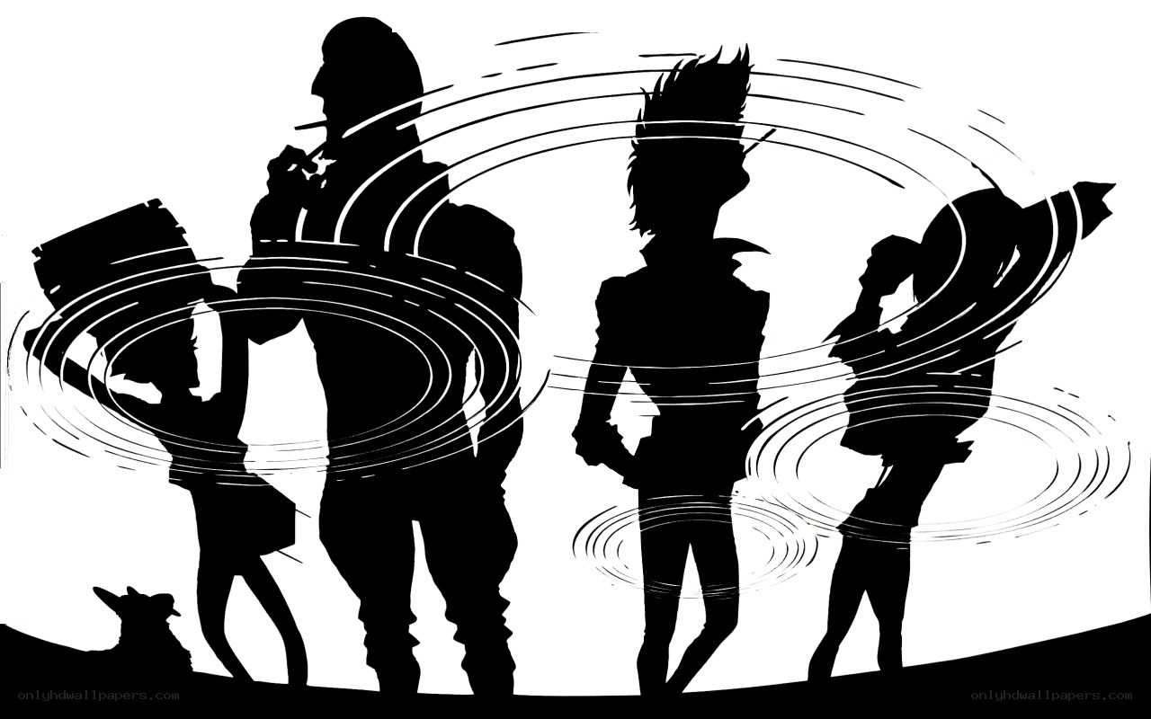 silhouette characters in motion