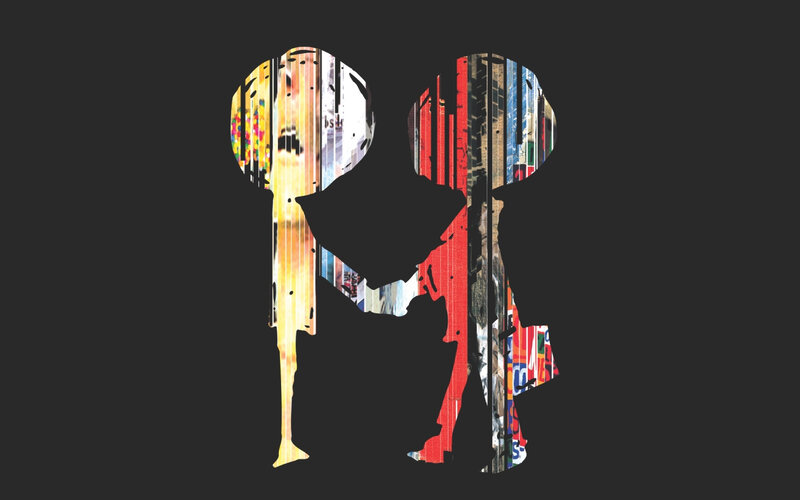 silhouette collage art