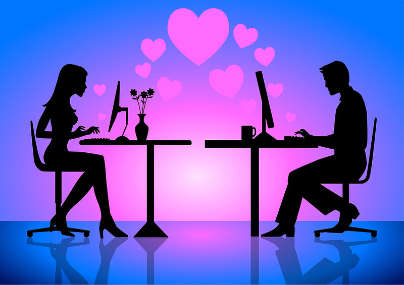 Silhouette Couple at Desks