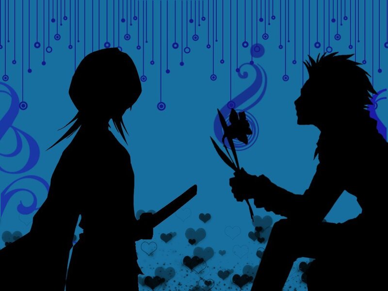 Silhouette Couple — Blue