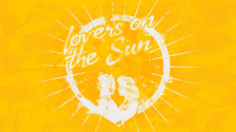 Silhouette Couple in Heart — Yellow