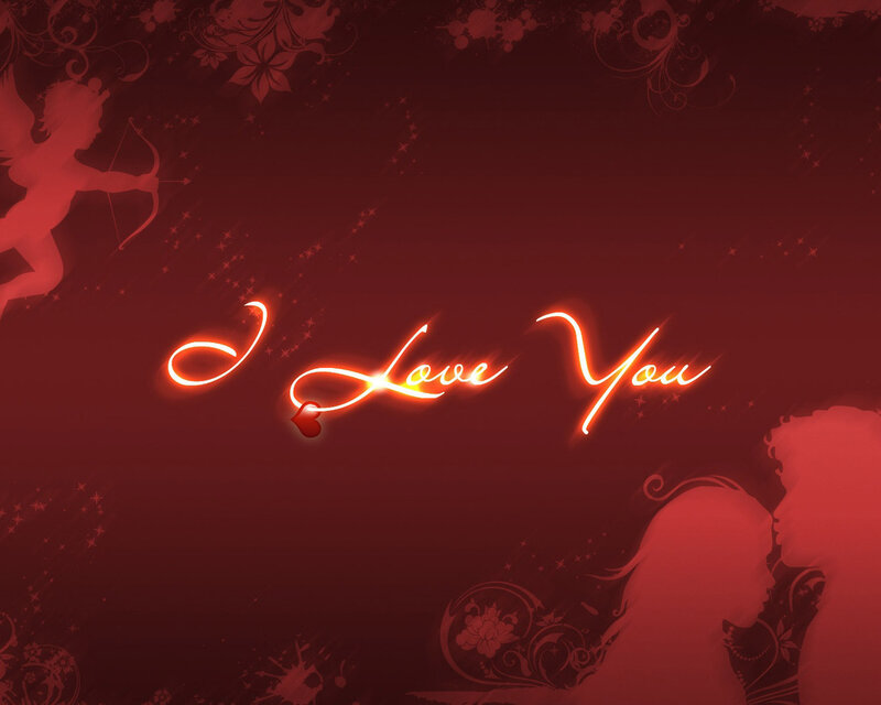 Silhouette Couple Kissing — Red