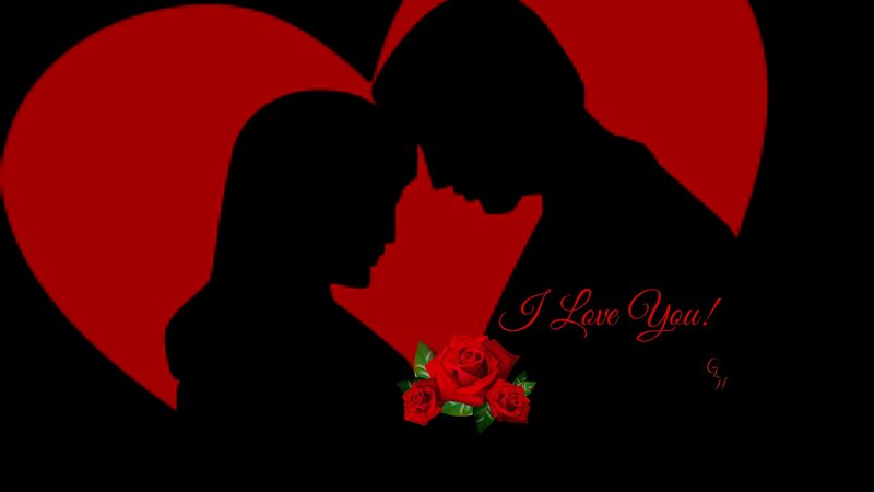 Silhouette Couple — Red