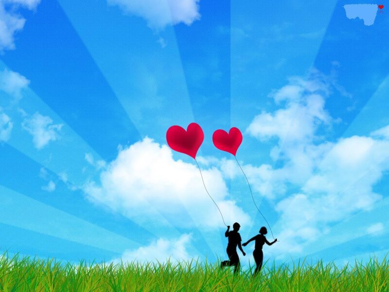 Silhouette Couple with Balloons