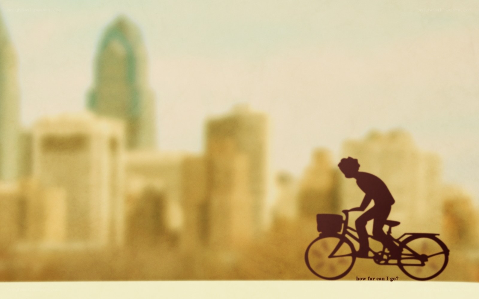 silhouette cyclist in city
