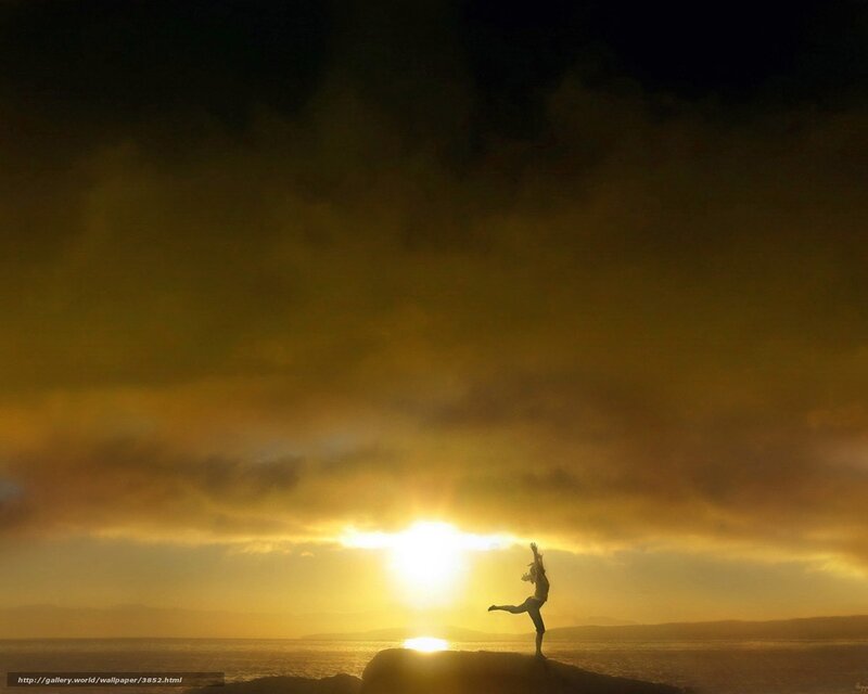 Silhouette dancer at sunset