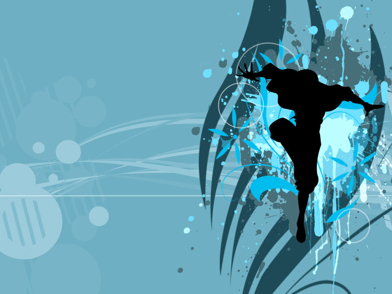silhouette dancer on blue background