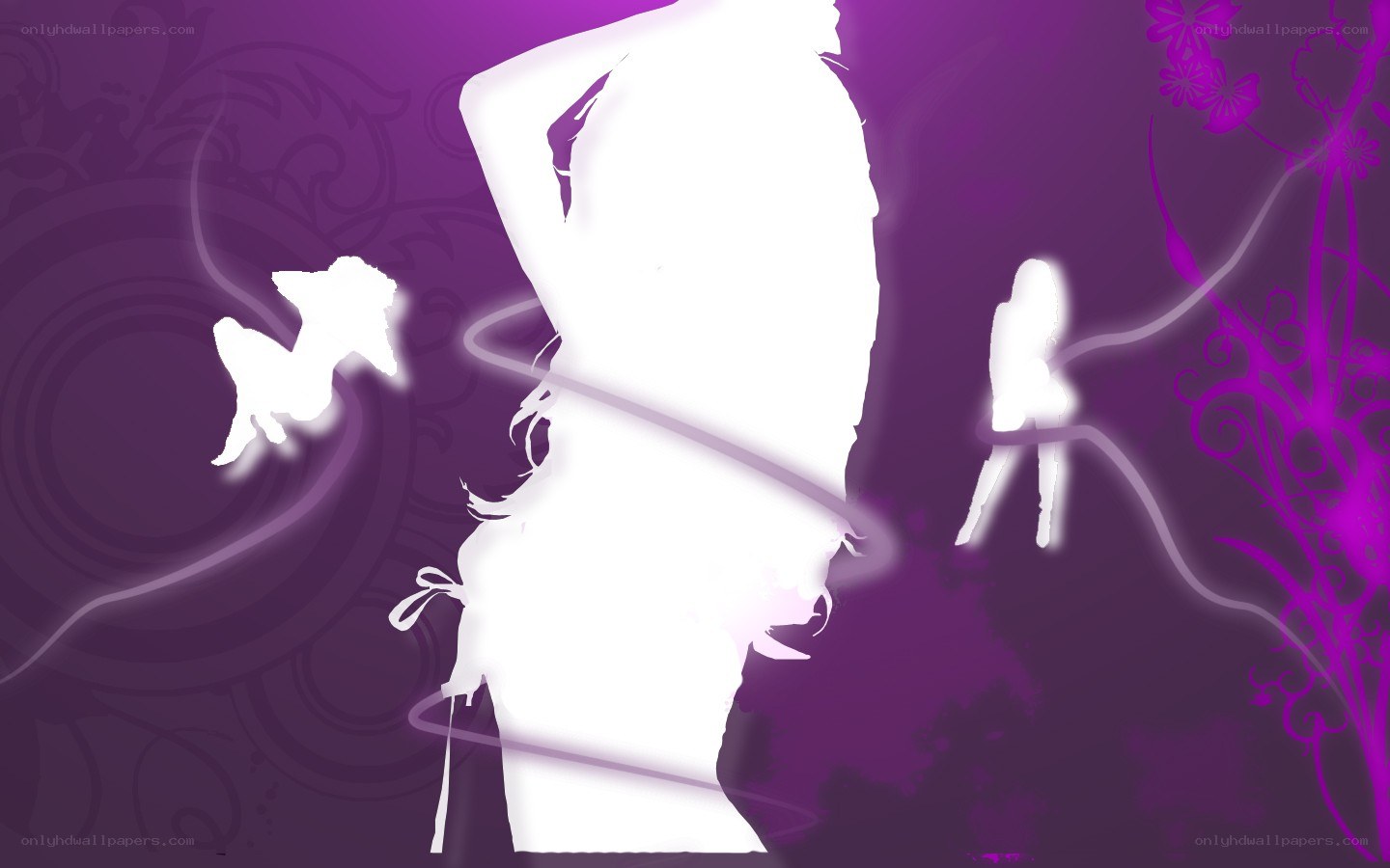 silhouette dancer on purple