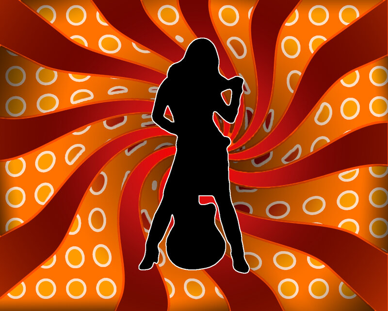 silhouette dancer on swirl