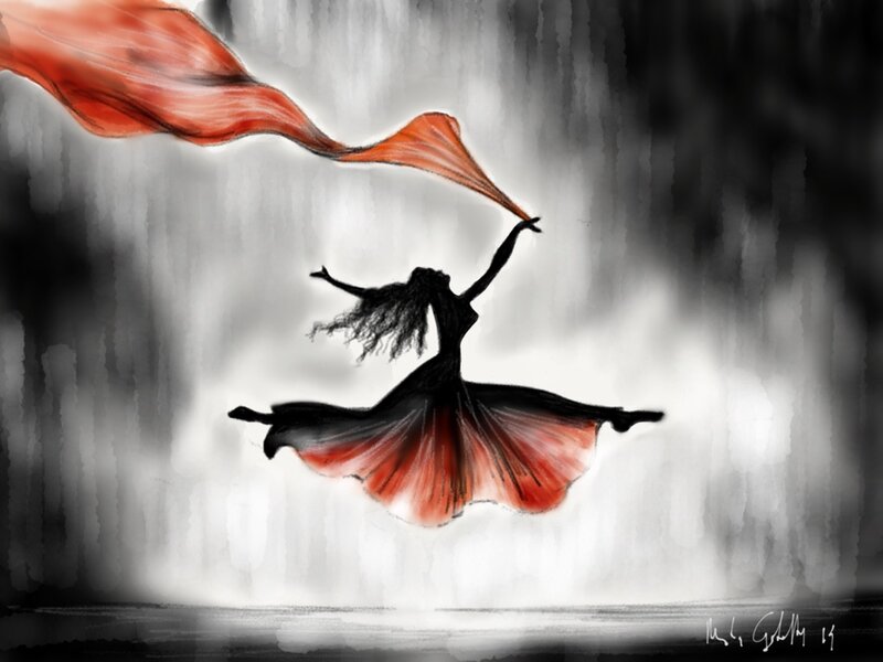 Silhouette Dancer Spinning