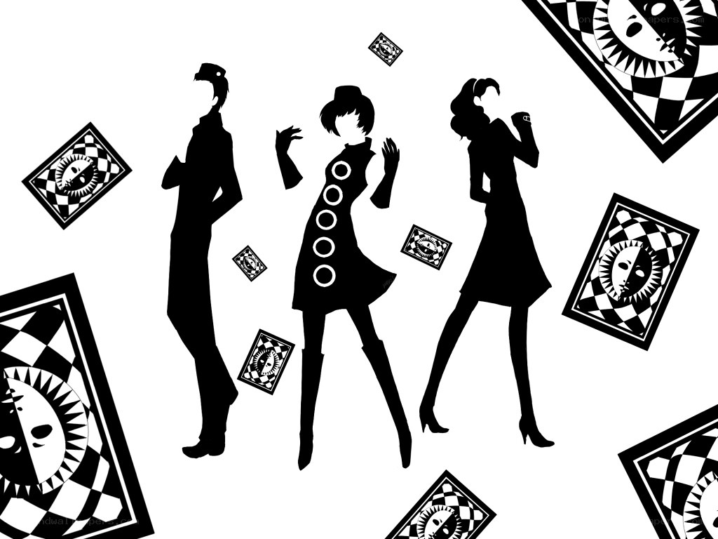 silhouette dancers with cards