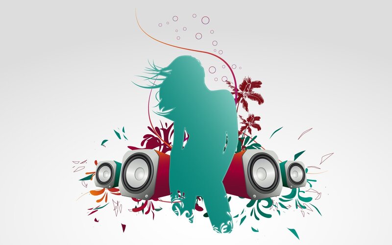silhouette dancing with speakers