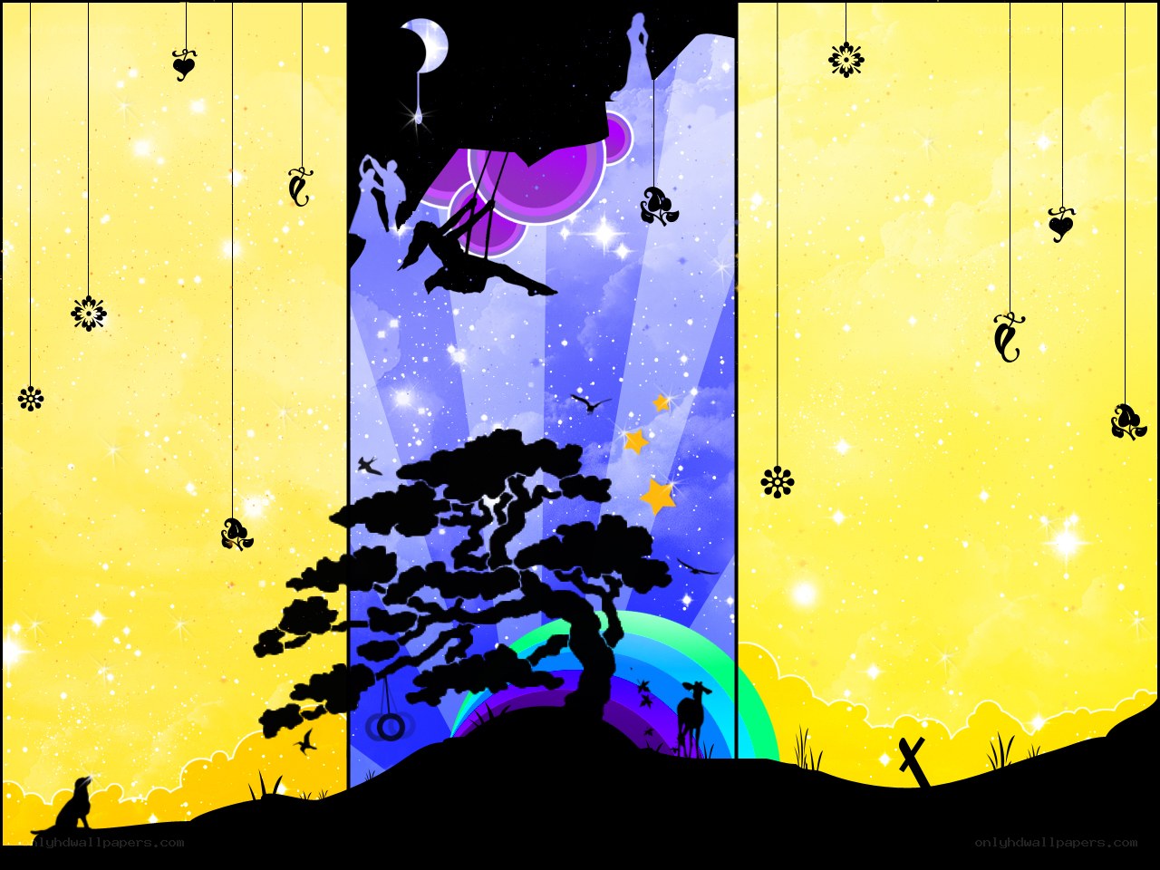Silhouette dream landscape
