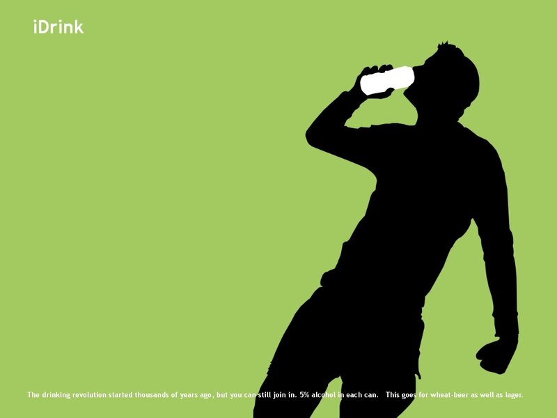 silhouette drinking advertisement