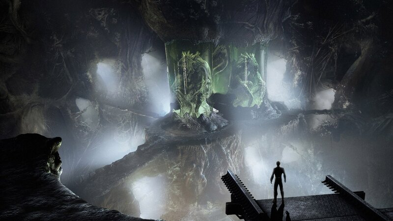 Silhouette Facing Alien Creatures