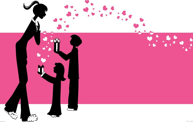 Silhouette Family with Gifts