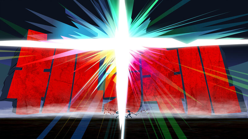 Silhouette Fighting Light Beam