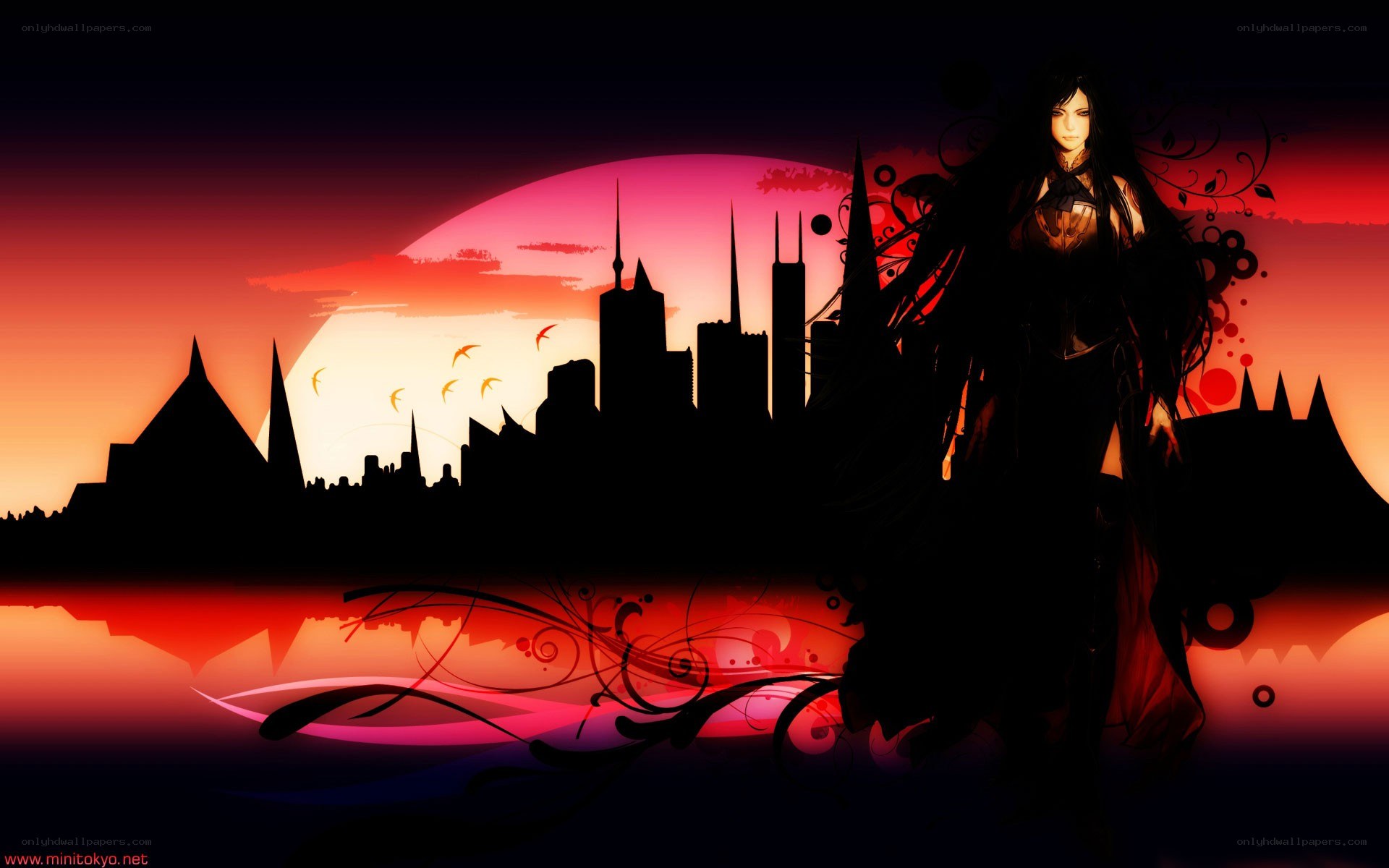 silhouette figure at sunset