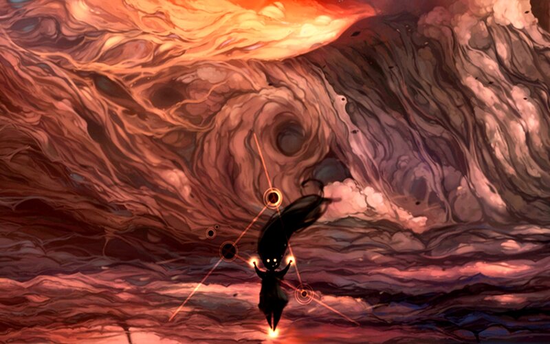 Silhouette Figure in Storm