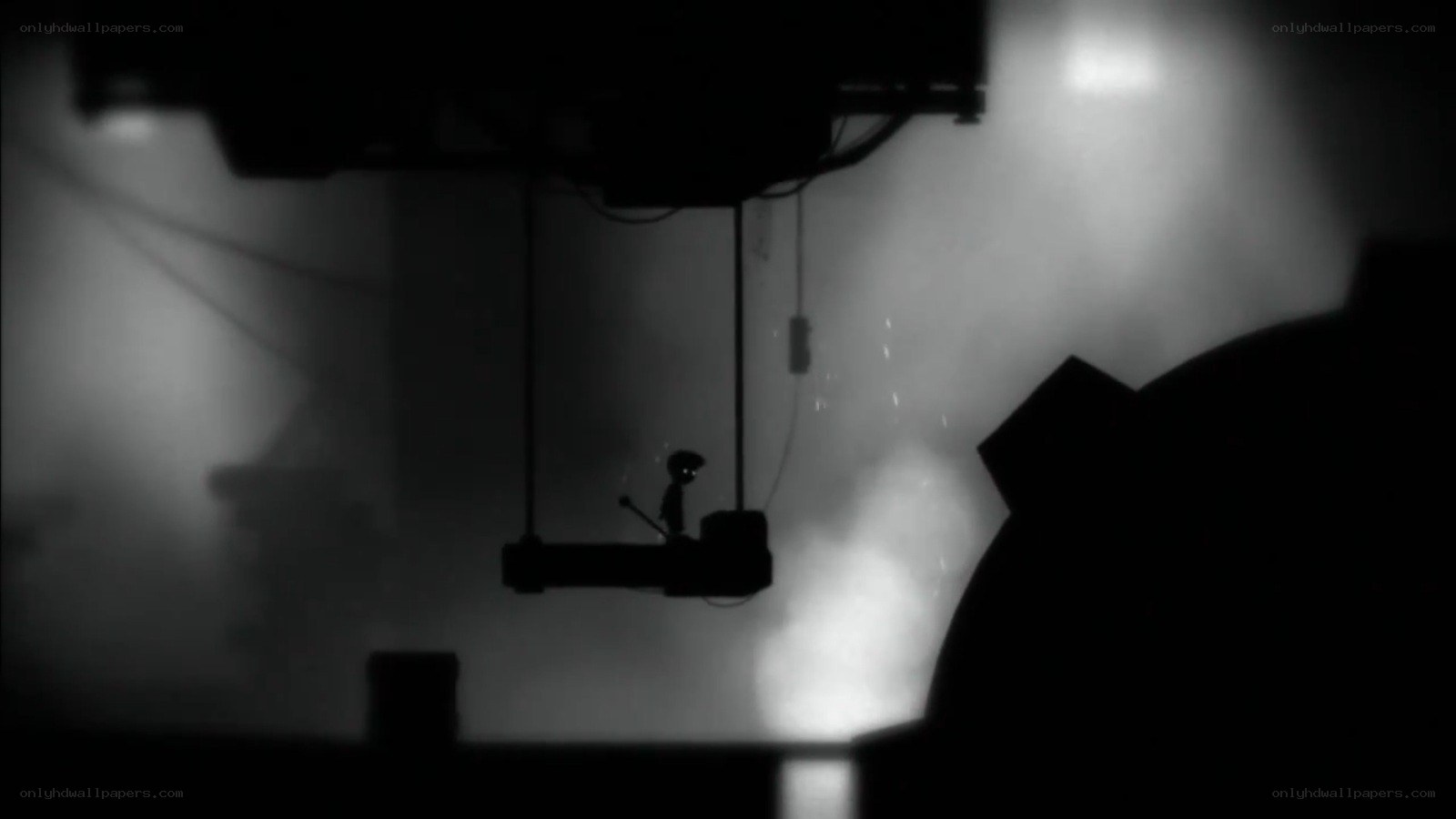 Silhouette figure on a platform