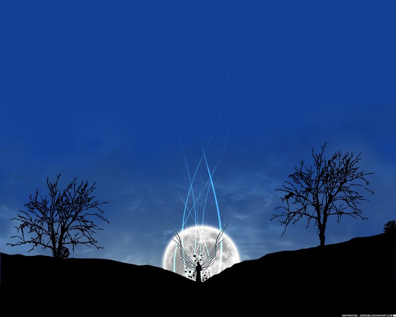 Silhouette figure with glowing wings