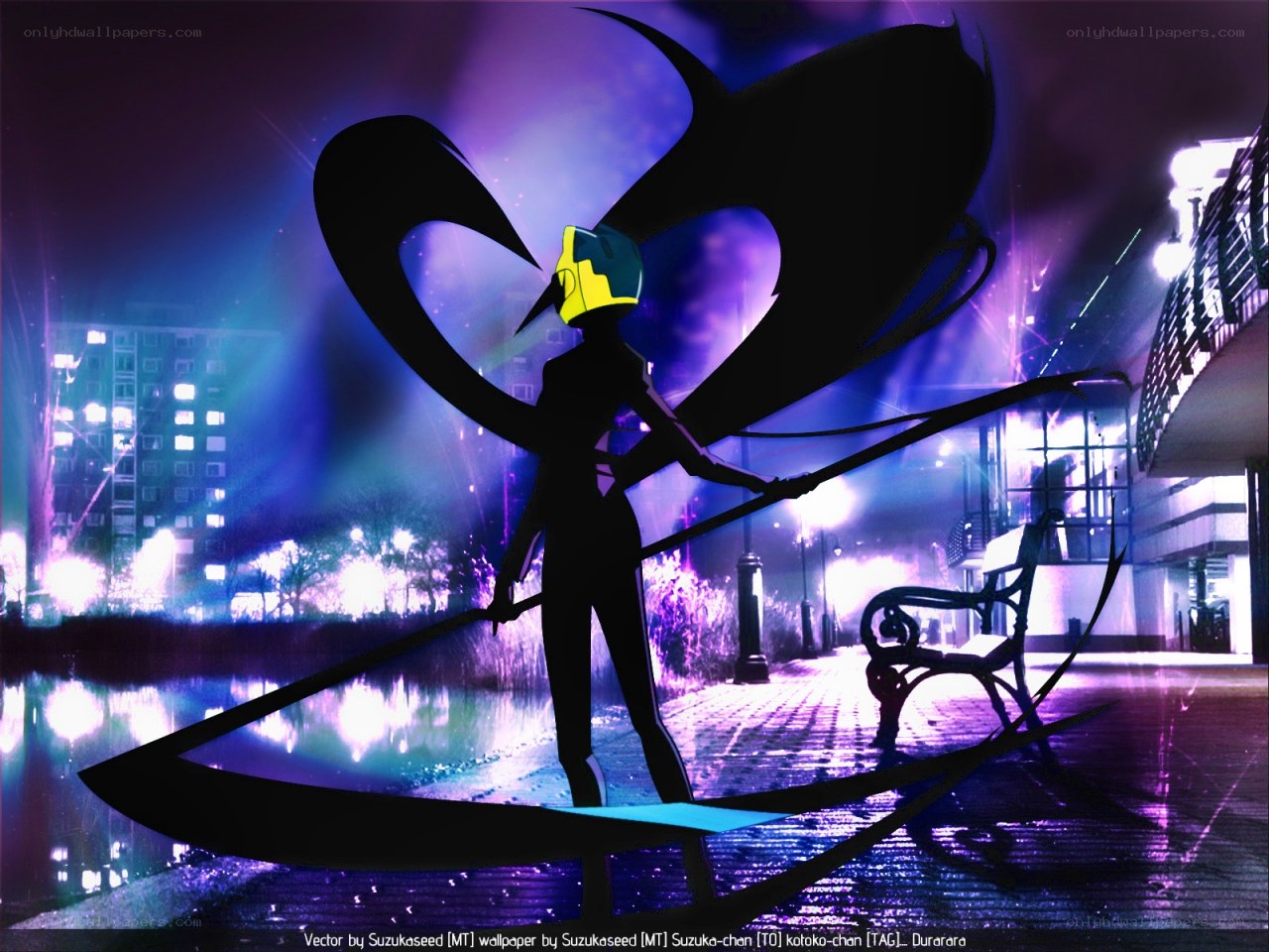Silhouette figure with scythe
