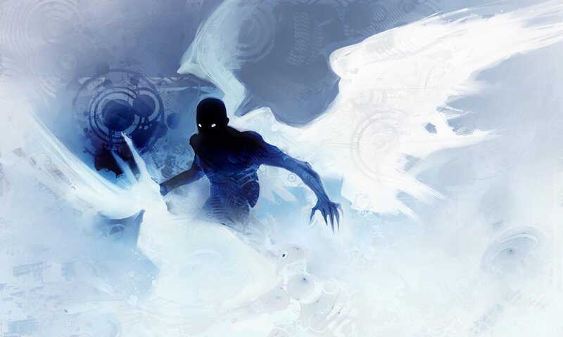 Silhouette Figure with Wings