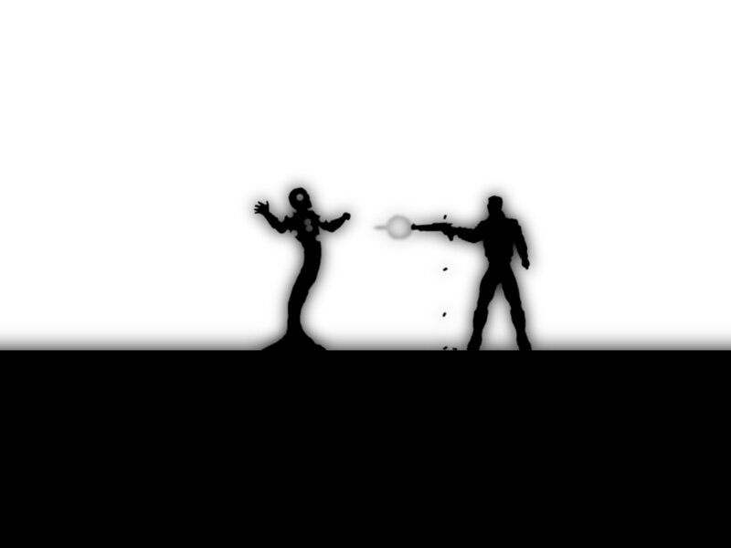 Silhouette Figures in Combat