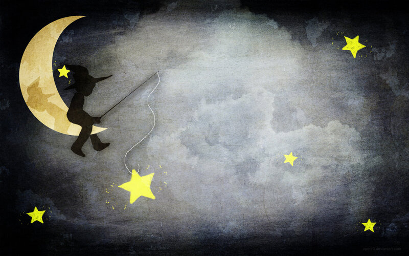 Silhouette Fishing for Stars