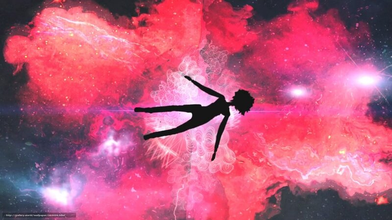 silhouette floating in space