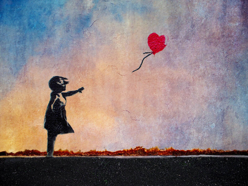Silhouette Girl with Balloon
