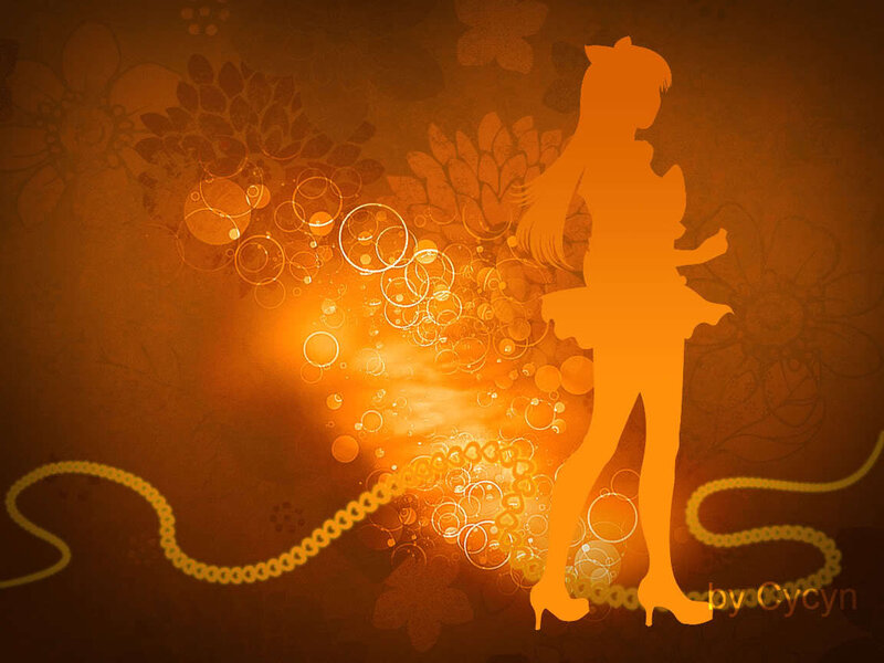 silhouette girl with glowing effects