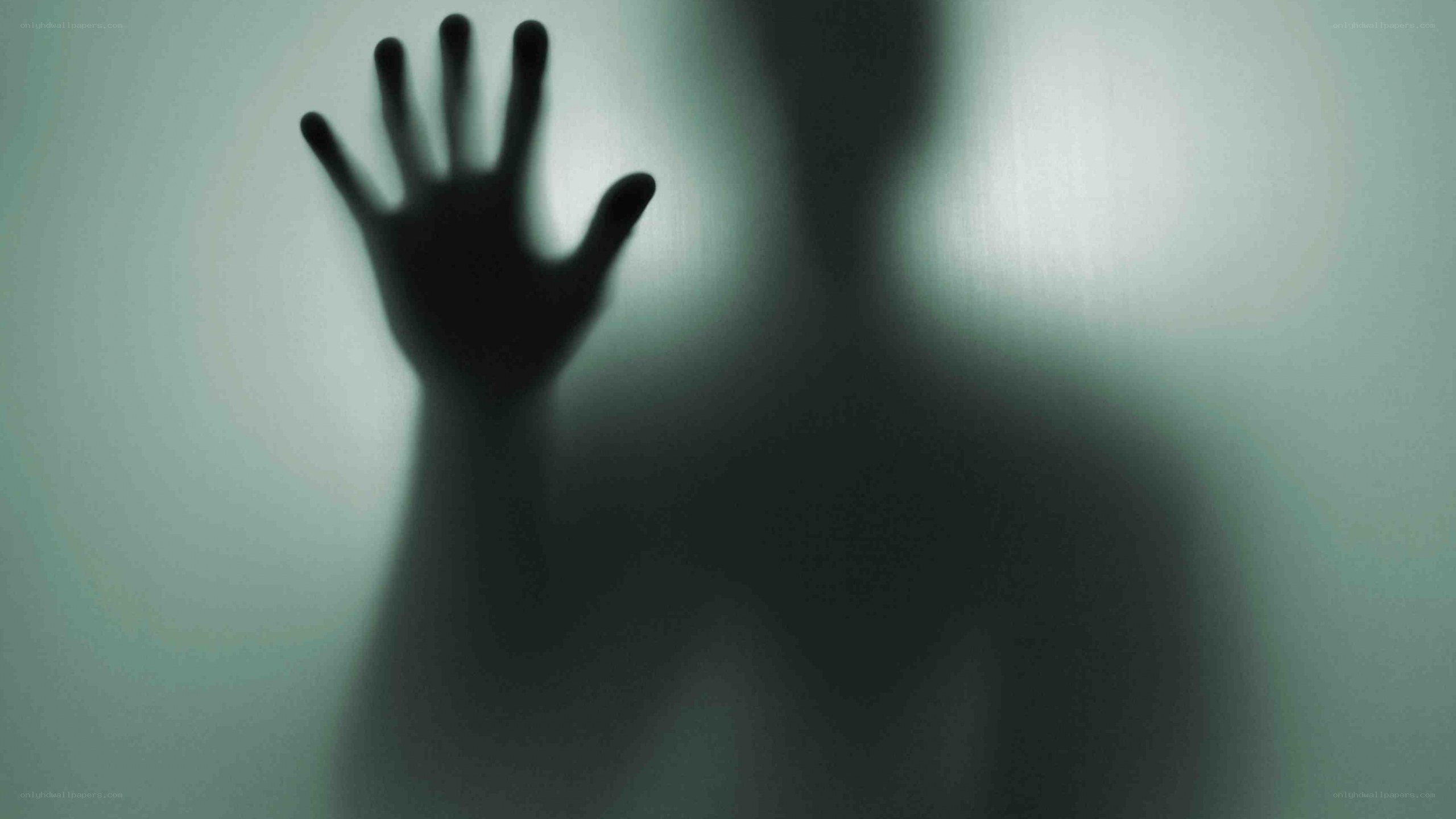 silhouette hand on glass