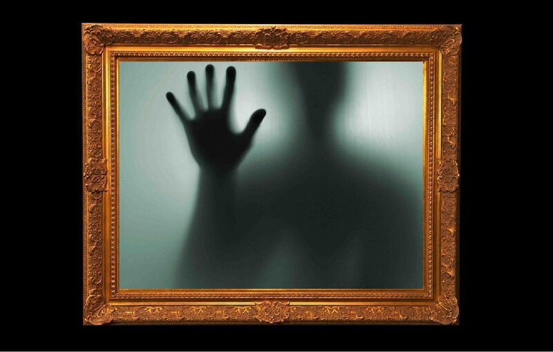 Silhouette Hand on Glass — Gold