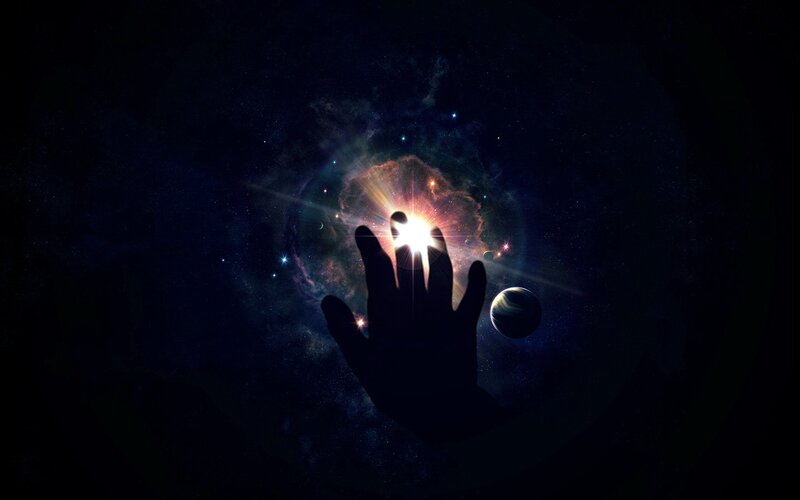 Silhouette Hand Reaching — Black