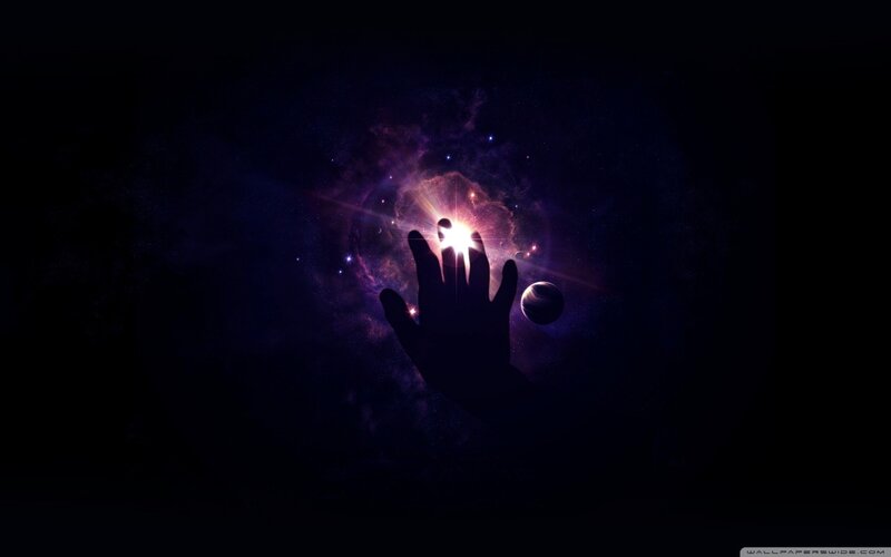 Silhouette Hand Reaching — Purple