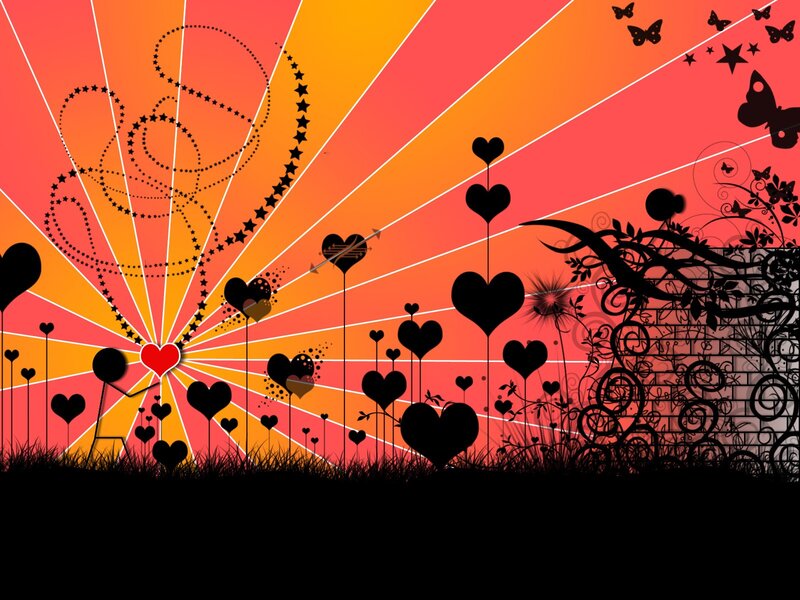 Silhouette Hearts and Flowers